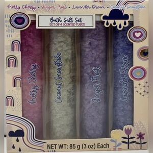 ✨ADD-ON✨NWT Bath Salt Set 4 Scented Tubes- Cherry, Coconut, Ginger, & Lavender